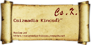 Csizmadia Kincső névjegykártya